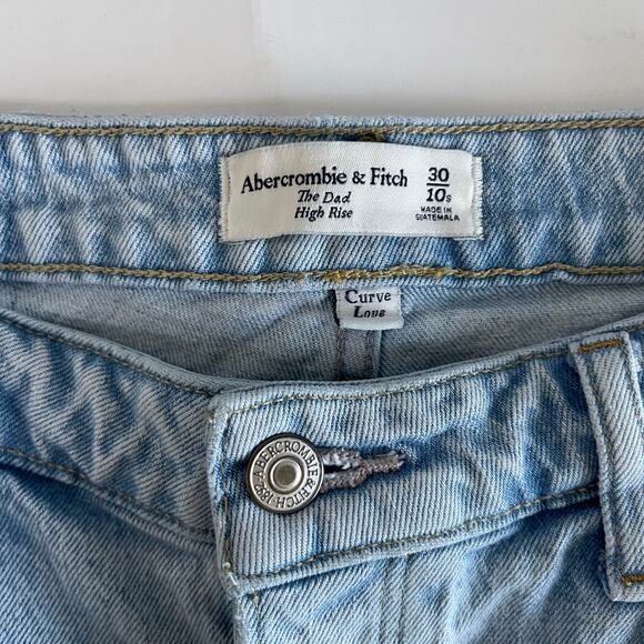 Abercrombie Curve Love The Dad High Rise Shorts Light Wash - Size 30/10 - Picture 4 of 5